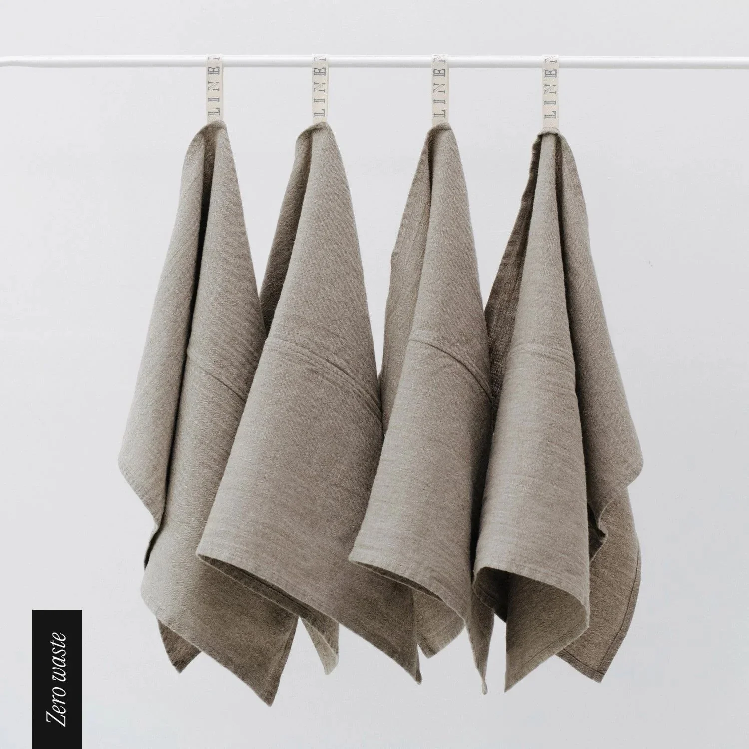 Zero Waste Natural Linen Kitchen Towels Set of 4