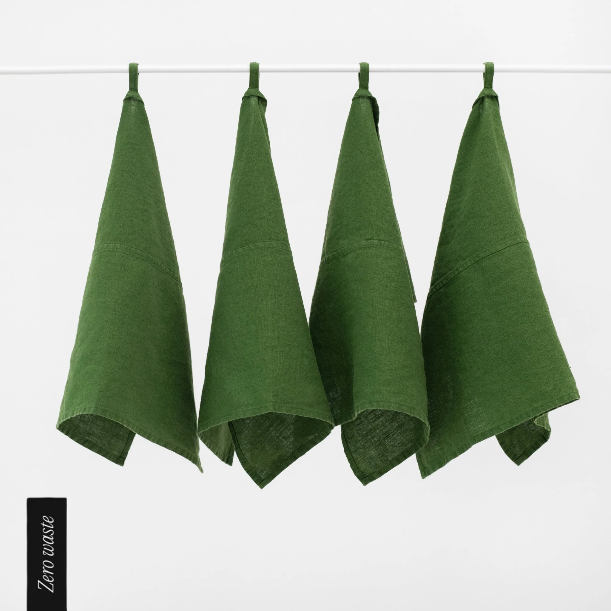 Zero Waste True Green Linen Kitchen Towels Set of 4