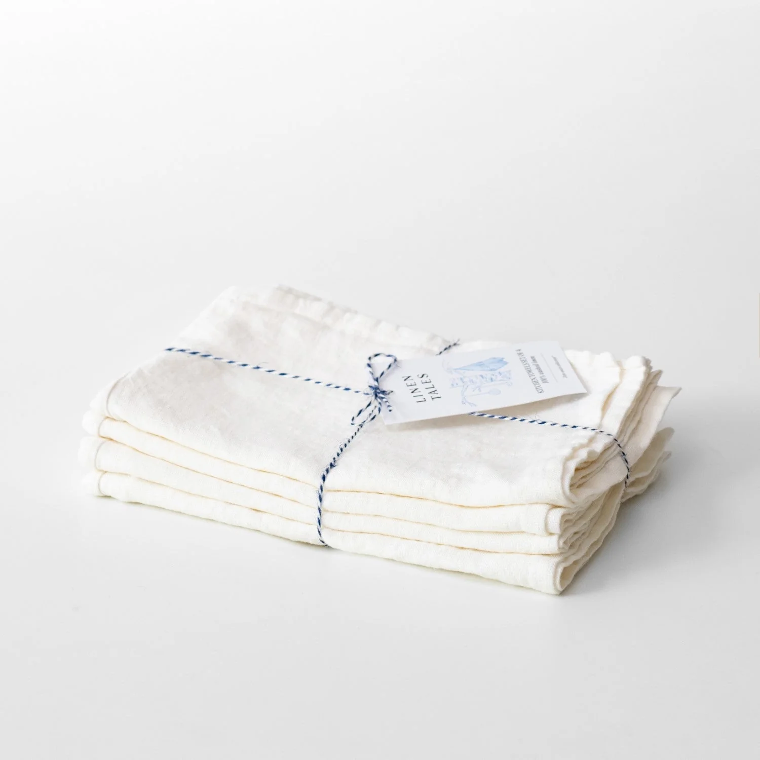 Zero Waste Off-White Linen Kitchen Towels Set of 4