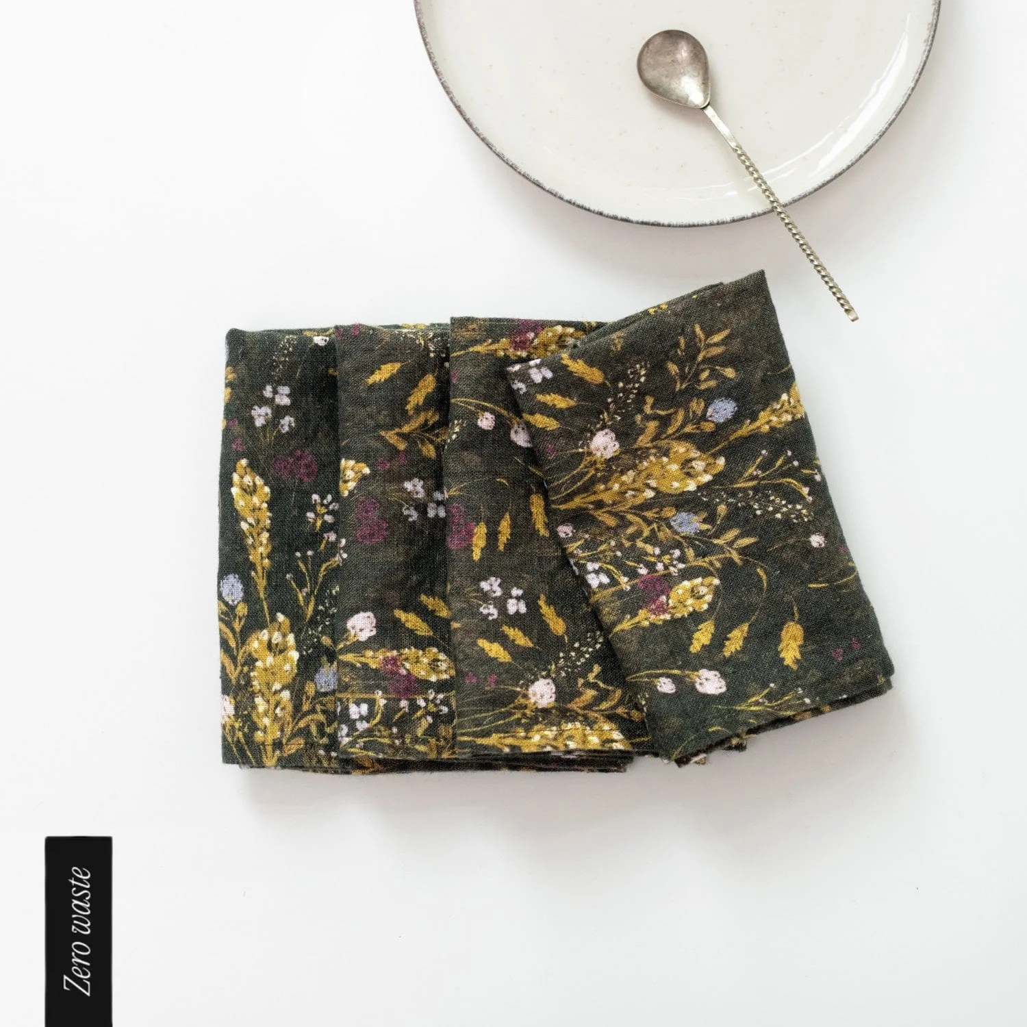 Zero Waste LIMITED EDITION Woodland Linen Napkins Set of 4